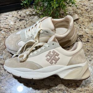 TORY BURCH Suede Good Luck Low Top Training Sneakers 8.5